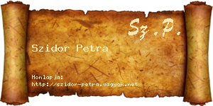 Szidor Petra névjegykártya
