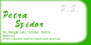 petra szidor business card